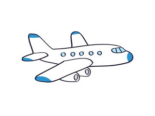 Passenger airplane isolated cartoon vector illustration