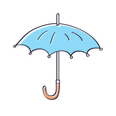Blue umbrella isolated vector illustration