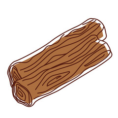 Isolated autumn piece of wood sticker icon Vector