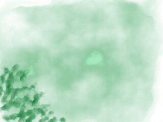 Green Grass Watercolor Abstract Painting Background