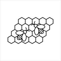 Obraz premium Honey dipper with drop icon. Symbol of beekeeping. vector illustration on white backgroumd.