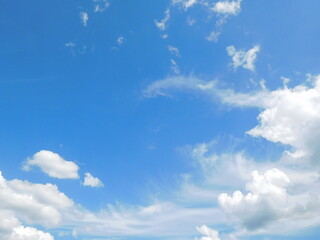 blue sky with white clouds, texture sky background, blue sky and beautiful white clouds, copy space, wallpaper