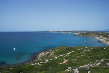view from the Peak to the coast of sardegna 