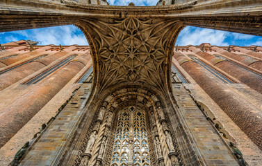 The ceiling of the outside entrance at the Albi Cathedral 