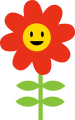 Positive retro style daisy flower illustration for decor and design.
