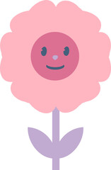 Positive retro style flower illustration for decor and design.