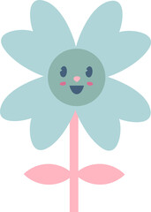 Positive retro style flower illustration for decor and design.