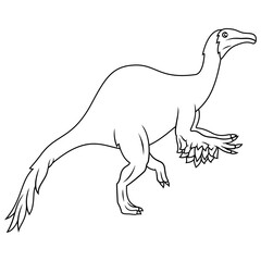 Obraz na płótnie Canvas hand drawn of Deinocheirus line art 