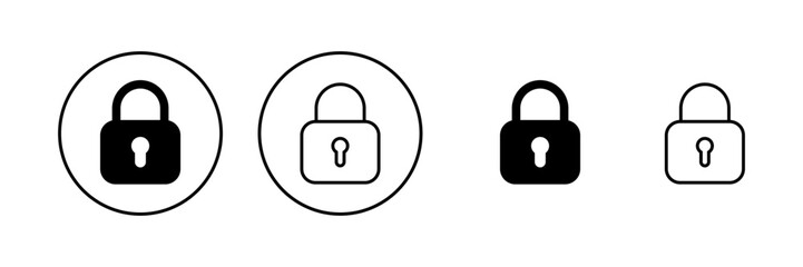 Lock icon vector. Padlock sign and symbol. Encryption icon. Security symbol