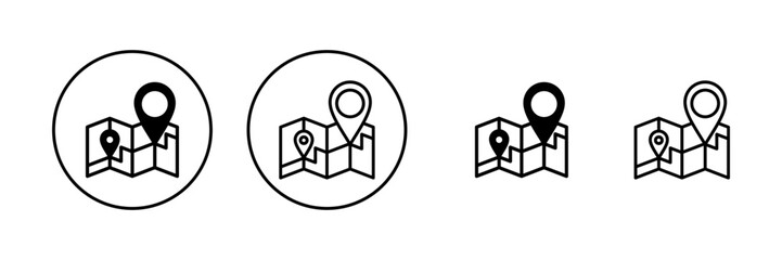 Maps and pin icon vector. location sign and symbol. geo locate, pointer icon.