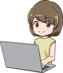 パソコンを使う女性