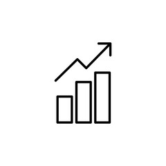 Growing graph Icon vector for web and mobile app. Chart sign and symbol. diagram icon