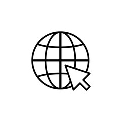 Web icon for web and mobile app. go to web sign and symbol. web click icon. Global search icon