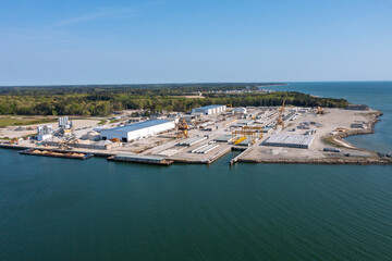 Aerial view of the Cape Charles port on the Eastern Shore