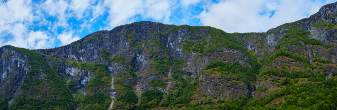 Panorama Flam Norway mountain range