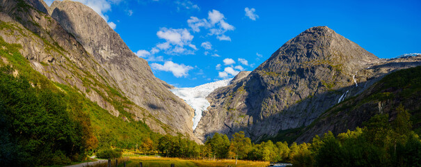Receding glacier at Jostedalsbreen National Park Norway
