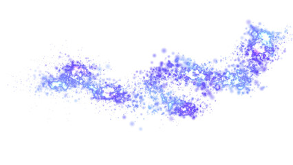 Isolated cosmic blue purple and white abstract overlay
