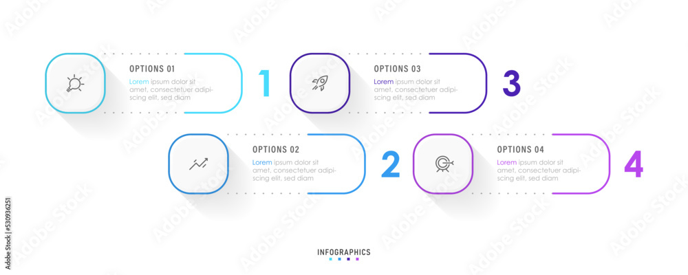 Wall mural vector infographic label design template with icons and 4 options or steps. can be used for process 