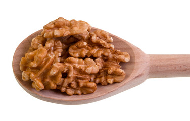 Walnuts on Wooden Spoon