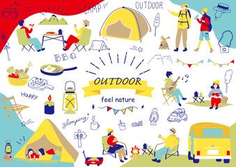 アウトドアを楽しむ人達