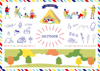 アウトドアを楽しむ人達