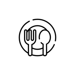 Restaurant, Food, Kitchen Dotted Line Icon Vector Illustration Logo Template. Suitable For Many Purposes.