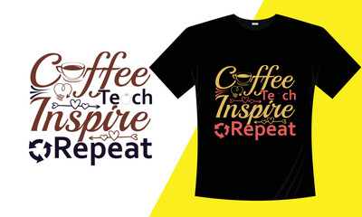 Best coffee t shirt design, hand-lettering with hand-drawn, funny coffee cup, coffee vector, vector template, cofe shirt design.