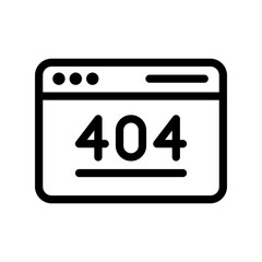 404 error line icon illustration vector graphic