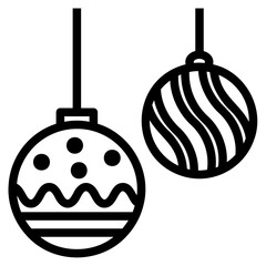 Ball, Christmas icons. Vector illustrations.