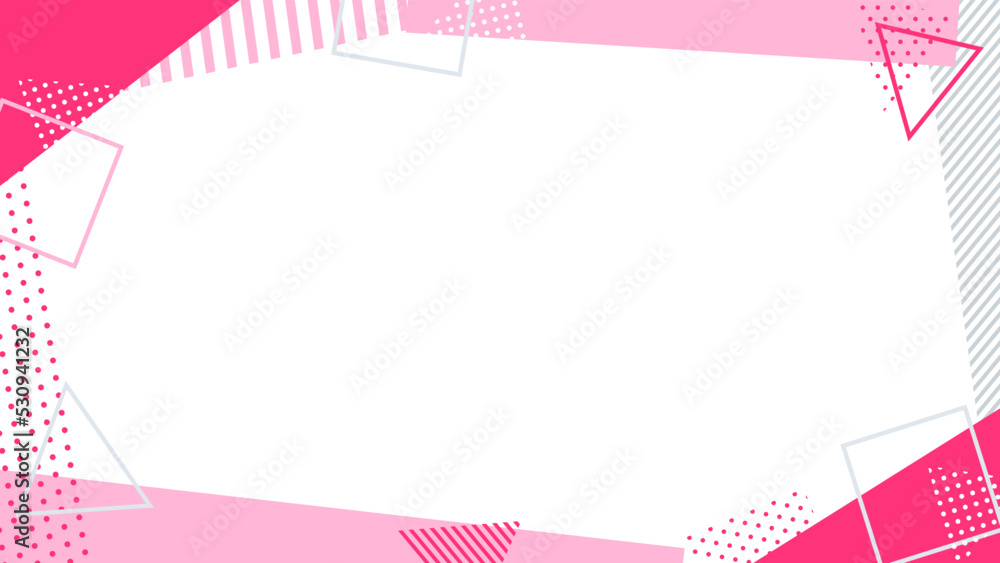 Wall mural abstract background frame with pink geometric patterns