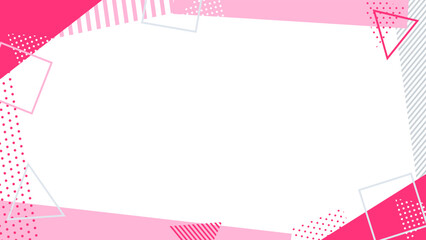 abstract background frame with pink geometric patterns - obrazy, fototapety, plakaty