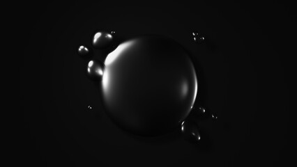 複数の水滴の背景画像（黒色）