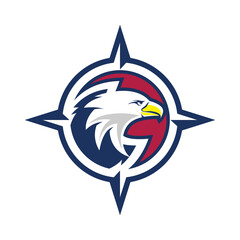 A compass with eagle inside	
