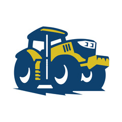 Naklejka premium A colorful icon of tractor in an angle