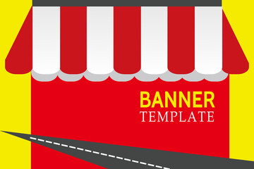 horizontal banner template store red and yellow color