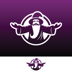 Wizard Magician logo design illustrations vector template