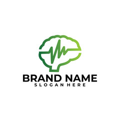 brain health logo vector design template