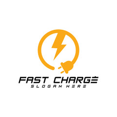 fast charge logo vector design template