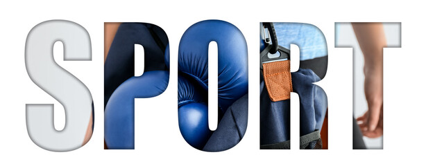 Word SPORT on white background