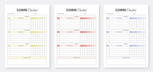 Cleaning Checklist Planner Template. Daily Cleaning Checklist Planner. Printable Cleaning Checklist Planner Template Set. Organizer & Schedule Planner. Planner Set. Planner Bundle.