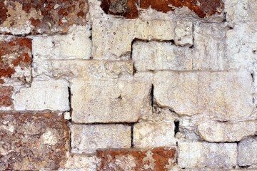 Mixed brick wall