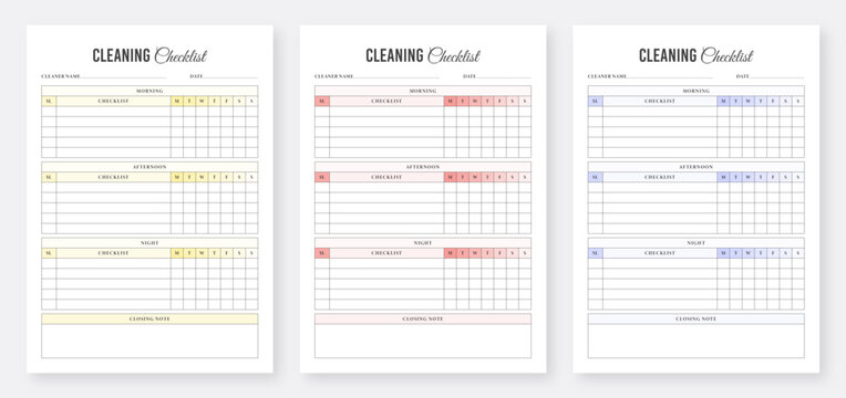 Cleaning Checklist Planner Template. Daily Cleaning Checklist Planner. Printable Cleaning Checklist Planner Template Set. Organizer & Schedule Planner. Planner Set. Planner Bundle.