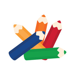 Animated Color Pencils for School Stationery Vector