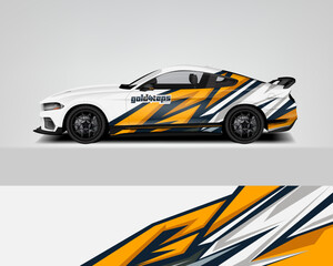Obraz na płótnie Canvas Car wrap livery design Racing sport car background printable file.
