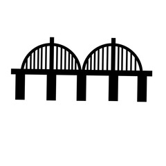 black simple icons bridges