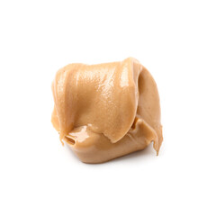 Sample of nut butter on white background