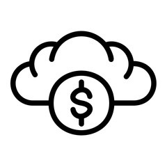 cloud dollar line icon