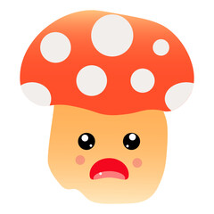 Mushroom Illustration and Vector. Character Mushroom. Cartoon Mushroom. 