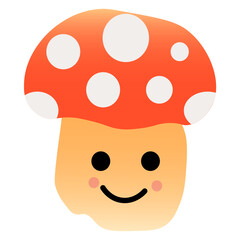 Mushroom Illustration and Vector. Character Mushroom. Cartoon Mushroom. 