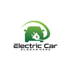 electric car logo vector design template